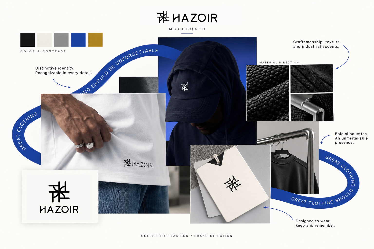 Hazoir streetwear brand identity and moodboard